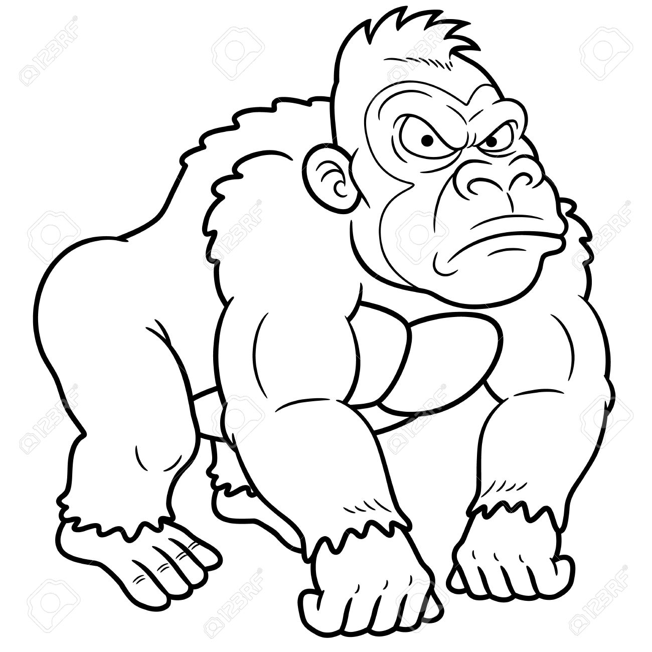 1300x1300 Gorilla Clipart Black And White