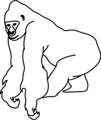 143x170 Best Gorilla Clipart Black And White