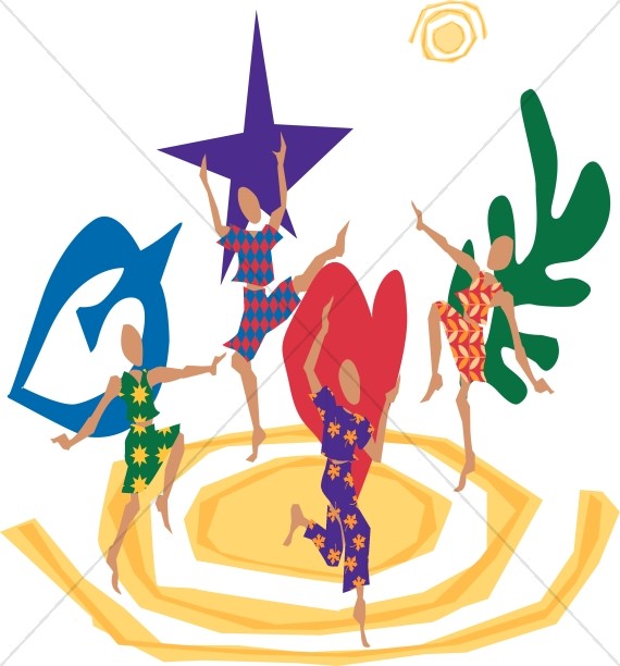 570x612 Multicolor Joyful Symbols Church Choir Clipart