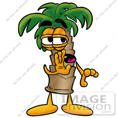 450x450 Clip Art Graphic Of A Tropical Palm Tree Cartoon Character