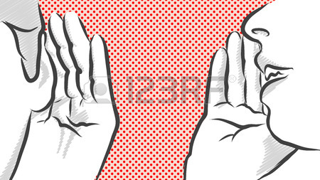 450x253 Gossip Listen Comic Vintage Clipart With Red Dotted Background