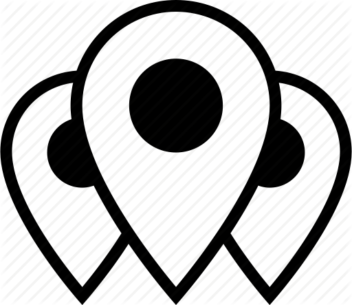 512x443 Gps, Location, Many, Map, Multiple, Pin, Position Icon Icon