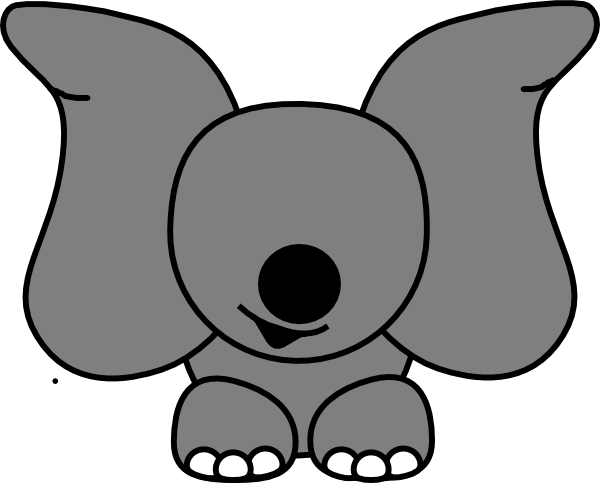 600x483 Grey Elephant Finger Puppet Clip Art