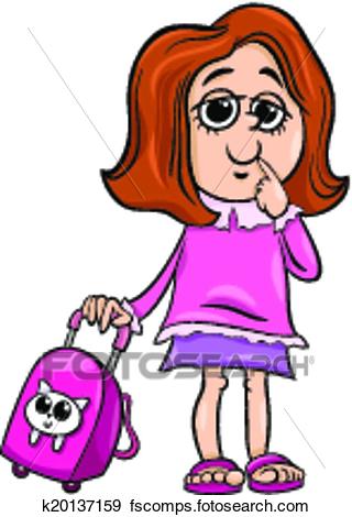 320x470 Clip Art Of Grade School Girl Cartoon Illustration K20137159