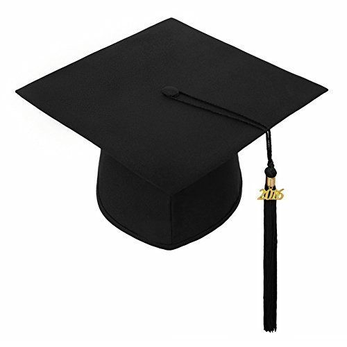 500x500 Graduation Matte Mortar Board Cap And Matching 2017 Tassel One