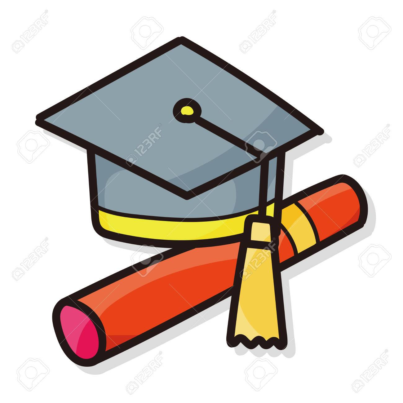 1300x1300 Graduation Cap Color Doodle Royalty Free Cliparts, Vectors,