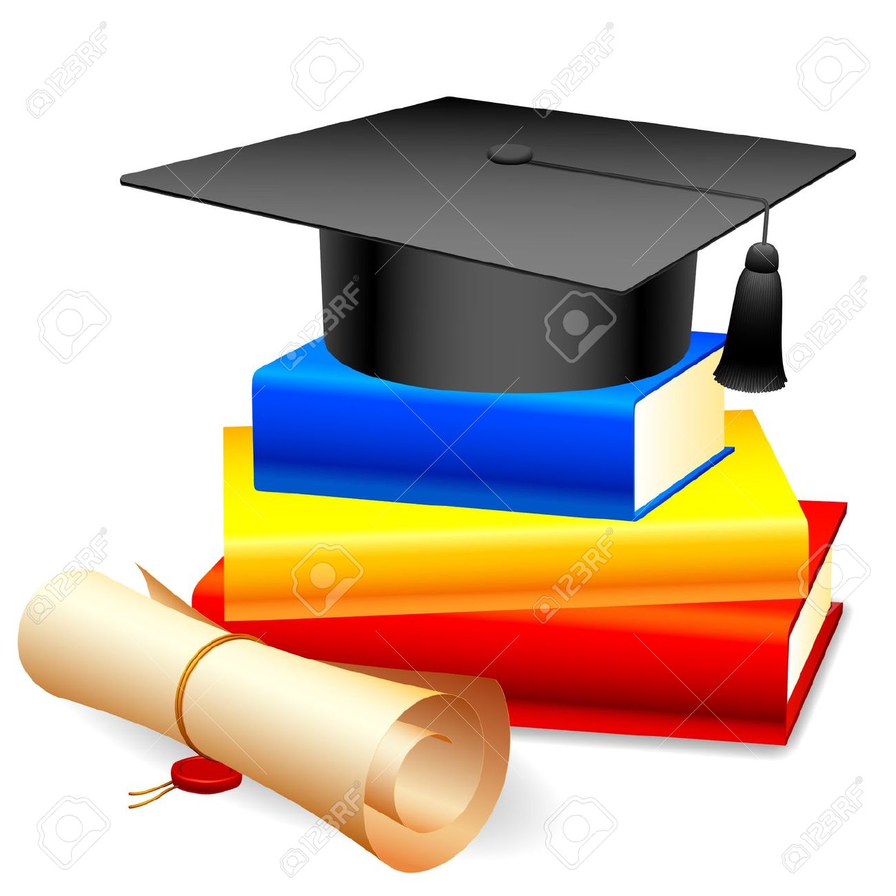 1300x1300 Graduation Cap And Diploma Clipart
