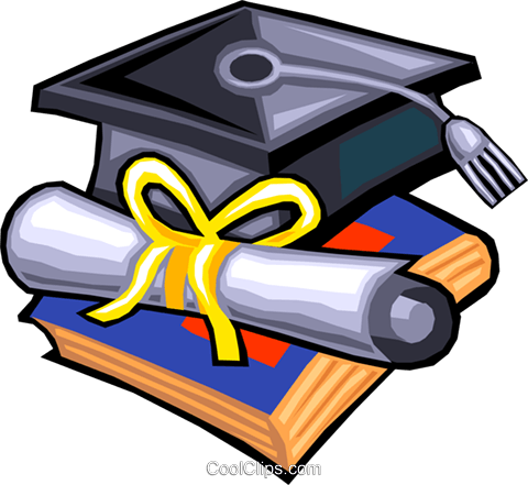 480x441 Graduation Hat And Diploma Royalty Free Vector Clip Art
