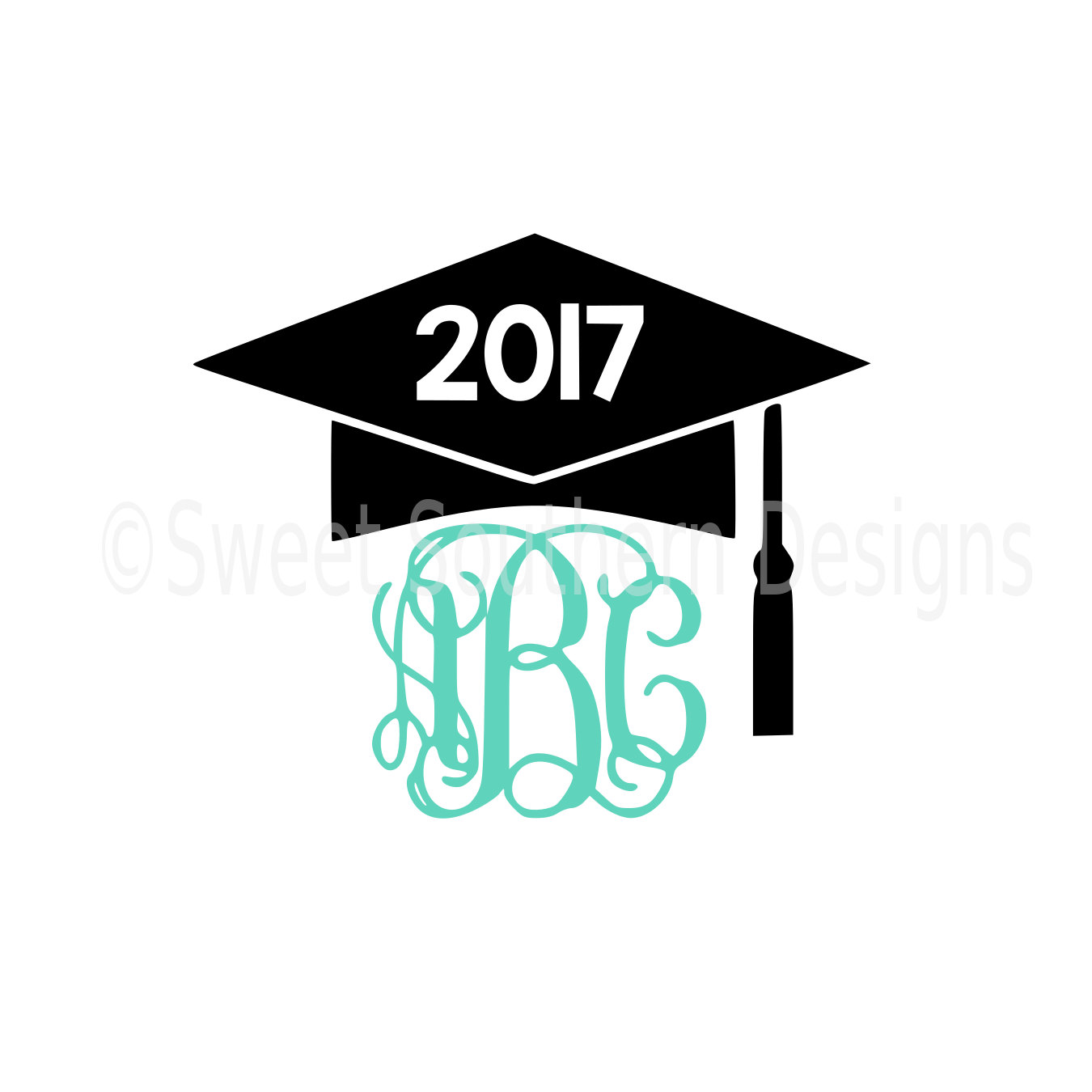 1350x1350 Monogram Graduation Cap Tassel 2017 Svg Instant Download