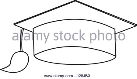 450x260 Graduation Cap. Vector Black Silhouette Stock Vector Art