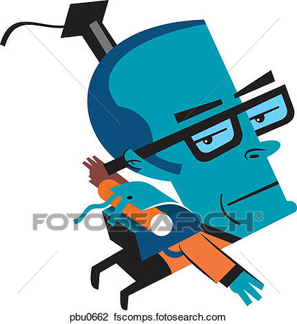 431x470 Clip Art Of A Man With A Graduation Hat Wearing A Backpack Pbu0662