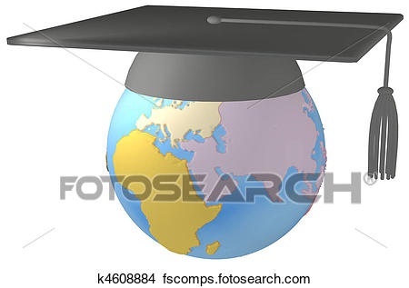 450x317 Drawings Of Education Mortar Board Graduation Cap On Earth