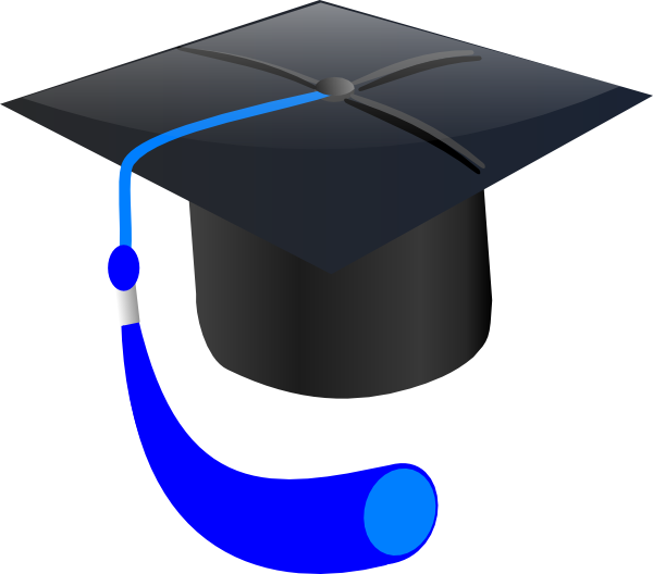 600x528 Blue Graduation Cap Clip Art