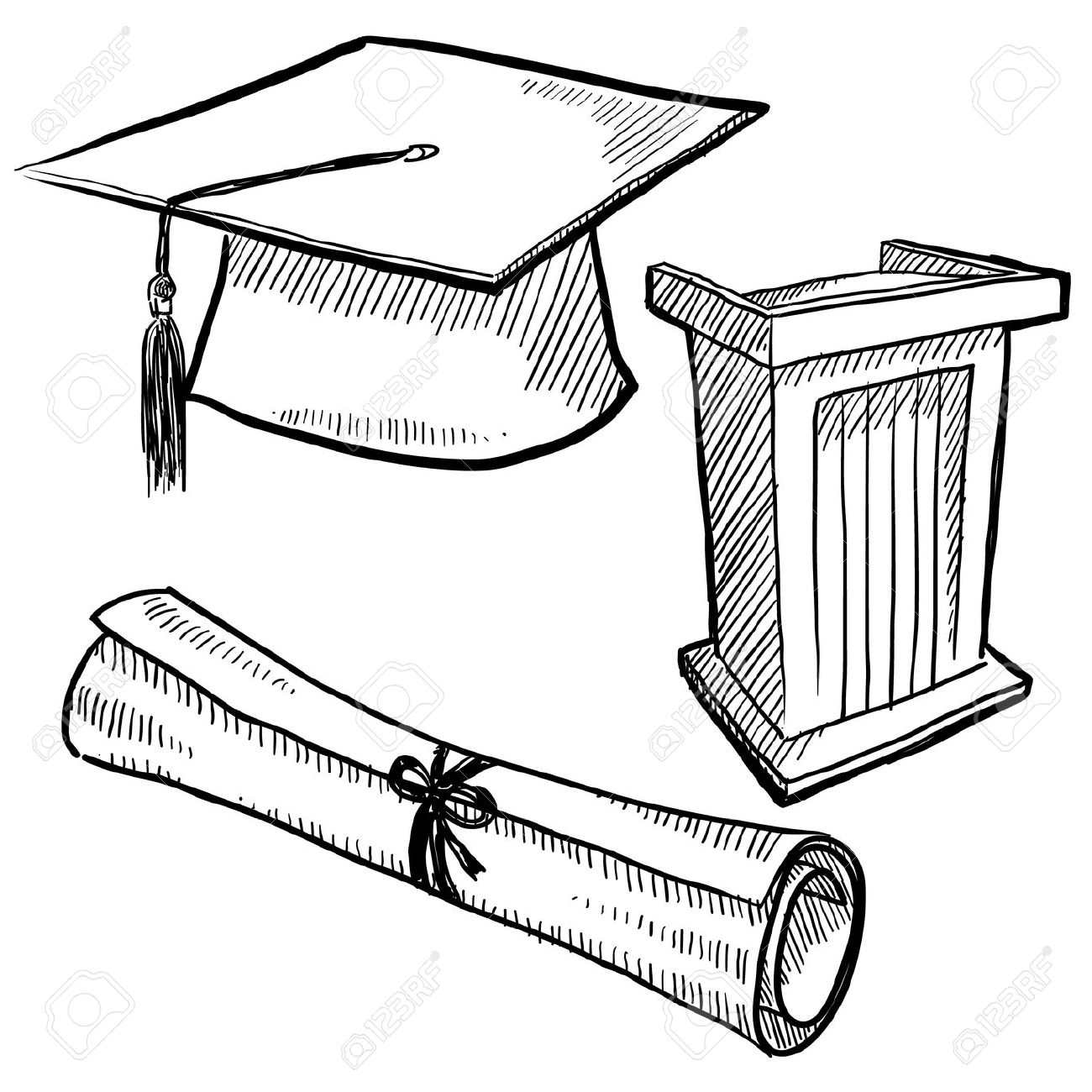 1300x1300 Doodle Style Graduation Or School Vector Illustration With Cap