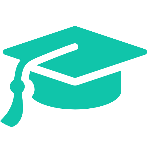 512x512 Free Turquoise Graduation Cap Icon