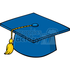 300x300 Royalty Free 4282 Blue Graduate Cap 382347 Vector Clip Art Image