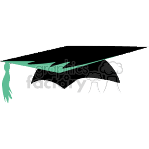 300x300 Royalty Free A Black Graduation Cap With A Teal Tassel 139472