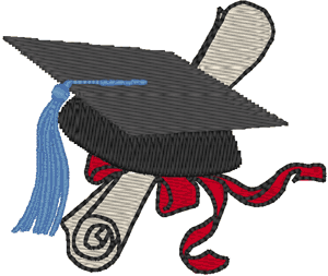 300x253 Cap Amp Diploma Embroidery Design