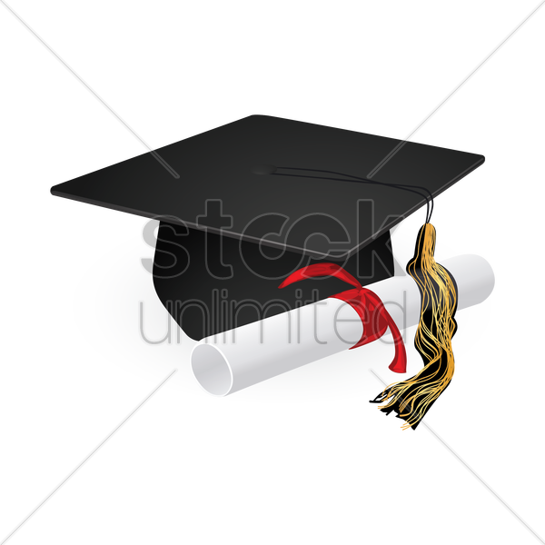 600x600 Graduation Cap And Diploma Scroll Vector Image