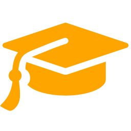256x256 Orange Graduation Cap Clipart