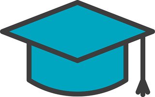 320x200 Graduation Cap Outline Icon Stock Vectors
