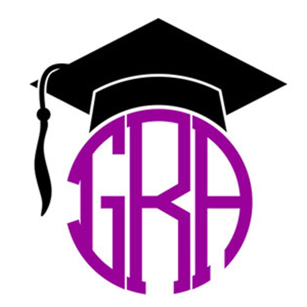 600x600 Graduation Cap Monogram Svg Cuttabe Frames