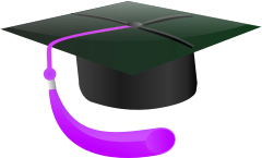 240x145 Graduation Cap Purple Tassle
