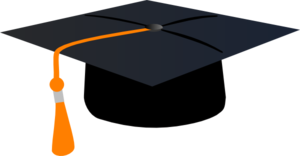 300x156 Graduation Hat With Orange Tassle Clip Art