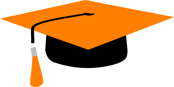600x302 Orange Graduation Cap Clipart