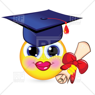 400x400 Cheerful Smiley Graduate With Mortarboard And Diploma Royalty Free