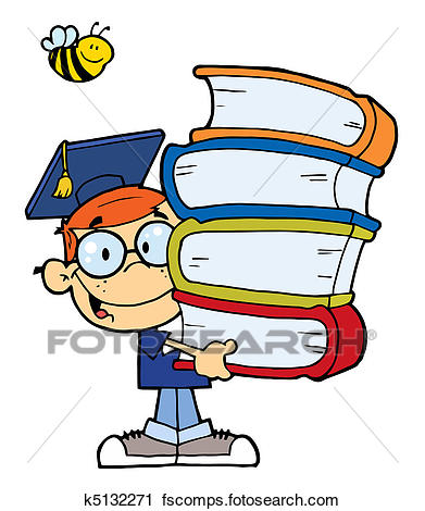 391x470 Clipart Of Graduation Boy With Books K5132271