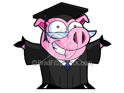 432x324 Cartoon Graduating Pig With Open Armsclip Art Royalty Free