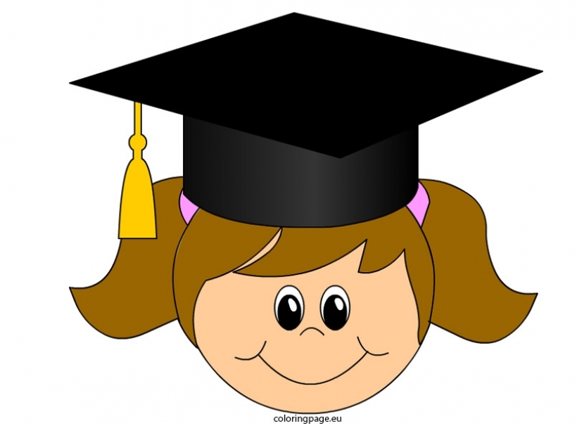 820x606 Graduation Girl Clip Art Coloring Page In Graduation Girl Clipart