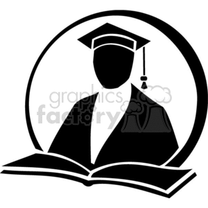 300x300 Royalty Free Black And White Outline Of A Student Graduating