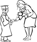 147x165 Black And White Graduation Clipart