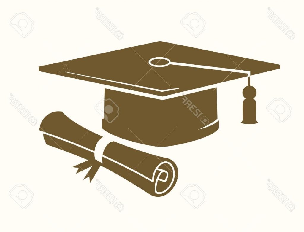 1024x782 Hd Vector Graduation Cap And Diploma Icon On Beige Stock File Free