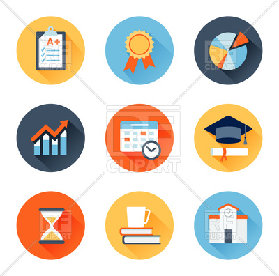400x396 Education, Exam And Graduation Icons Royalty Free Vector Clip