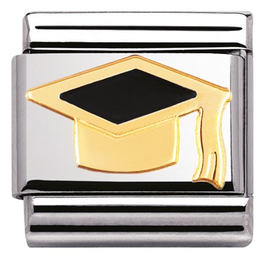 375x375 Nomination Black Graduation Hat Charm