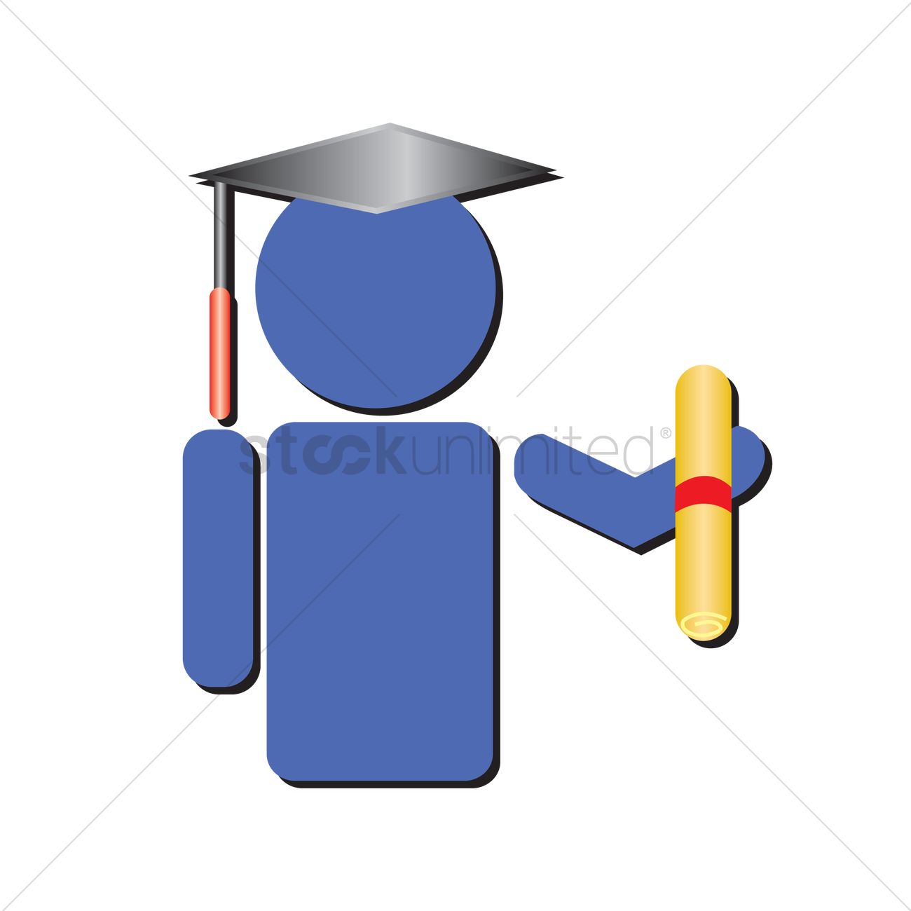 1300x1300 Free Human Icon With Graduation Hat And Scroll Vector Image