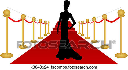 450x247 Clipart Of Woman Silhouette Red Carpet Vector K3843524