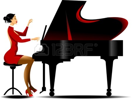 450x336 Cute Little Girl Cartoon Playing Piano Royalty Free Cliparts