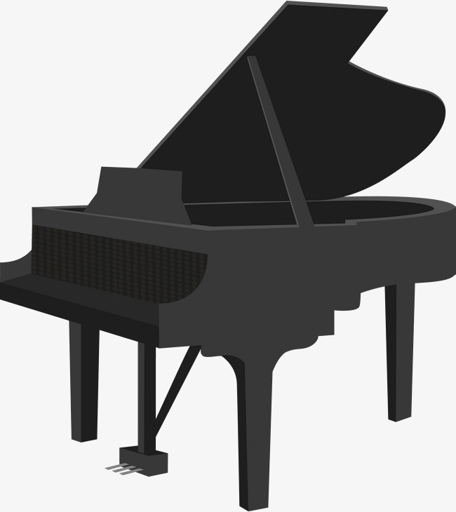 650x730 Flat Black Piano, Piano, Cartoon Piano, Musical Instruments Png