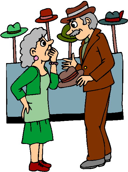 440x589 Grandpa And Grandma Shooping Clipart