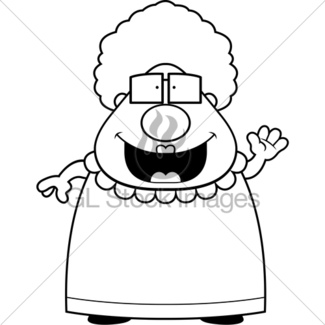 325x325 Cartoon Grandma Banner Gl Stock Images