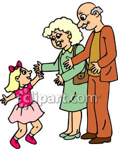 236x297 Royalty Free Clipart Image Of A Grandfather And Granddaughter