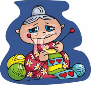 300x281 Clipart Of A Grandmother Knitting A Scarf