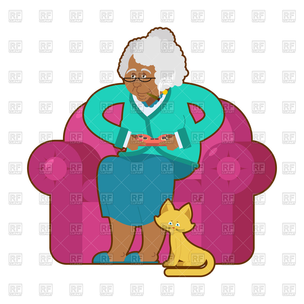 1200x1200 African American Grandmotherd Joystick. Old Woman On