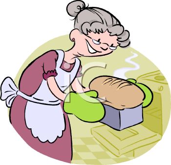 350x338 Cartoon Of A Grandma Baking Bread