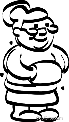 272x480 Grandmother Keeping Warm Royalty Free Vector Clip Art Illustration