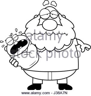 304x320 A Cartoon Illustration Of A Grandpa Holding Baby Stock Vector Art